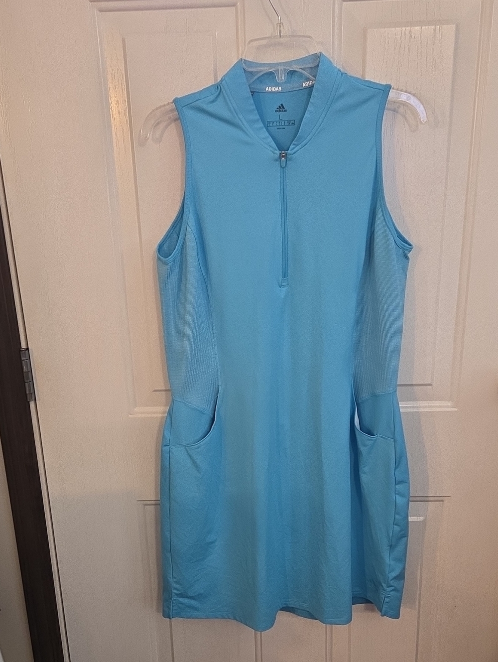 Adidas Light Blue Sleeveless Zip Golf Dress Size Large